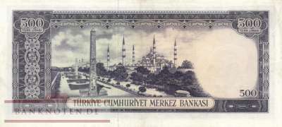 Turkey - 500  Lira (#183_VF)