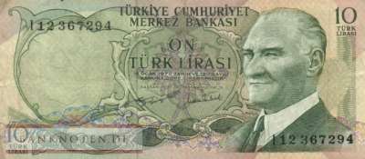 Türkei - 10  Lira (#186_F)