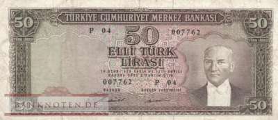 Türkei - 50  Lira (#187Aa_F)