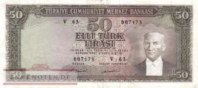 Türkei - 50  Lira (#187Aa_VF)