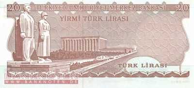 Turkey - 20  Lira (#187b_UNC)