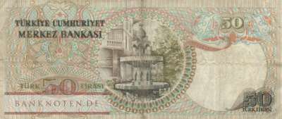 Turkey - 50  Lira (#188-1-1_F)