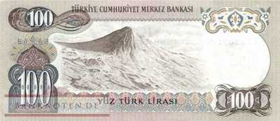 Türkei - 100  Lira (#189b-1_UNC)