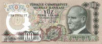 Türkei - 100  Lira (#189b-1_UNC)
