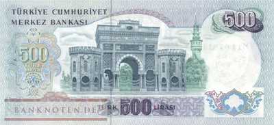 Türkei - 500  Lira (#190d-1_UNC)