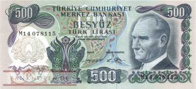 Türkei - 500  Lira (#190d-1_UNC)