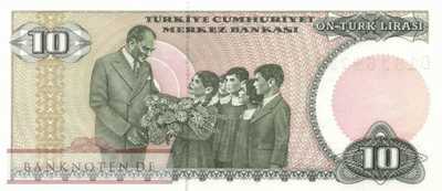 Türkei - 10  Lira (#193-1_UNC)