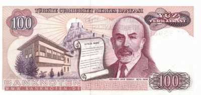 Turkey - 100  Lira (#194a-U2_UNC)