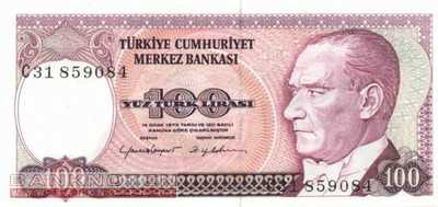 Turkey - 100  Lira (#194a-U2_UNC)