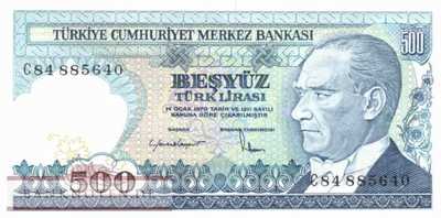 Türkei - 500  Lira (#195-3_UNC)