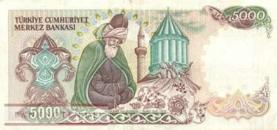 Turkey - 5.000  Lira (#197-U1_VF)