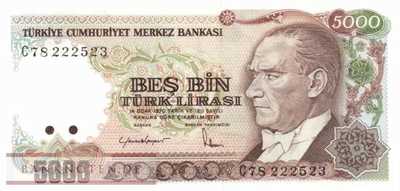 Türkei - 5.000  Lira (#197-U1_UNC)