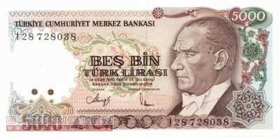 Turkey - 5.000  Lira (#198_UNC)