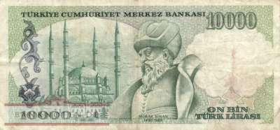 Türkei - 10.000  Lira (#199b-1_F)