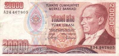 Türkei - 20.000  Lira (#201a_VF)