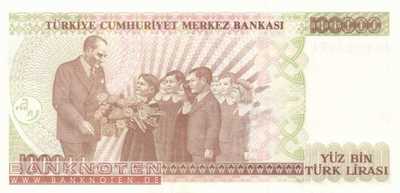 Turkey - 100.000  Lira (#206-1_UNC)