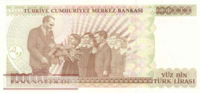 Türkei - 100.000  Lira (#206-2_UNC)