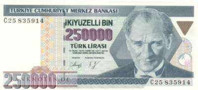 Turkey - 250.000  Lira (#207-U1_UNC)