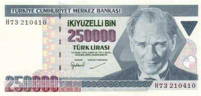 Turkey - 250.000  Lira (#211_UNC)