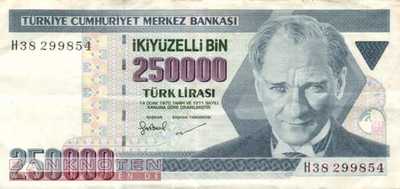 Turkey - 250.000  Lira (#211_VF)