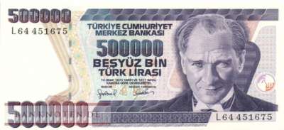 Turkey - 500.000  Lira (#212-1_UNC)