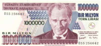 Turkey - 1 Million Lira (#213-1_UNC)