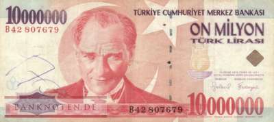 Türkei - 10 Millionen Lira (#214-1_VG)