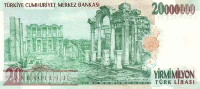 Turkey - 20 Millionen  Lira (#215-2_UNC)
