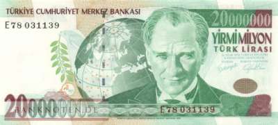 Turkey - 20 Millionen  Lira (#215-2_UNC)