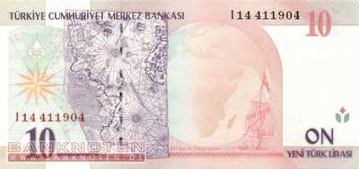 Turkey - 10  New Lira (#218_UNC)