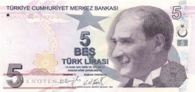 Türkei - 5  Lira (#222e_UNC)