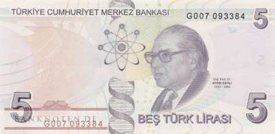 Türkei - 5  Lira (#222g_UNC)