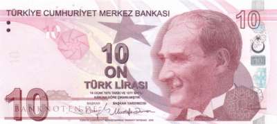 Türkei - 10  Lira (#223f_UNC)