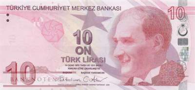 Turkey - 10  Lira (#223g_UNC)
