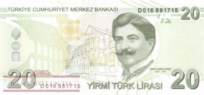 Türkei - 20  Lira (#224c-D_UNC)
