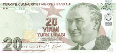 Turkey - 20  Lira (#224f-G_UNC)