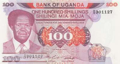 Uganda - 100  Shillings (#021_UNC)