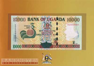 Uganda - 10.000  Shillings im Folder (#048F_UNC)