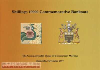 Uganda - 10.000  Shillings im Folder (#048F_UNC)