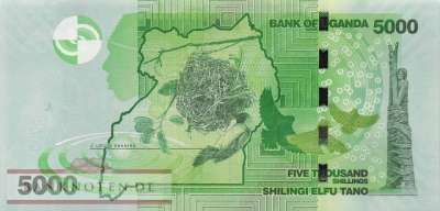 Uganda - 5.000  Shillings (#051g_UNC)