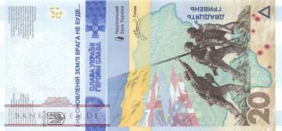 Ukraine - 20  Hryven - 1 year invasion of the Ukraine (#136F_UNC)