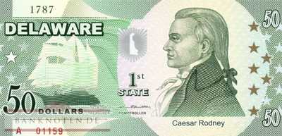 USA - Delaware - 50  Dollars - fantasy banknote - polymer (#1001_UNC)