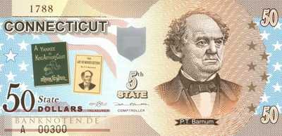 USA - Connecticut - 50  Dollars - fantasy banknote - polymer (#1005_UNC)