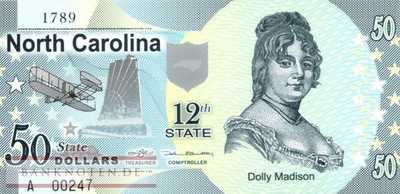 USA - North Carolina - 50  Dollars - fantasy banknote - polymer (#1012_UNC)