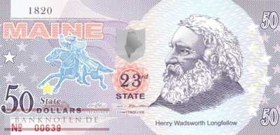 USA - Maine - 50  Dollars - fantasy banknote - polymer (#1023_UNC)