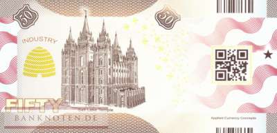 USA - Utah - 50  Dollars - fantasy banknote - polymer (#1045_UNC)