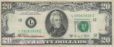 USA - 20  Dollars (#452d-L_VF)