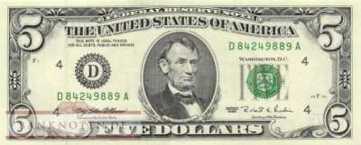 USA - 5  Dollars (#498-D_UNC)