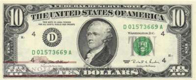 USA - 10  Dollars (#499-D_UNC)