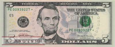 USA - 5  Dollars - Ersatzbanknote (#545A-E-R_UNC)